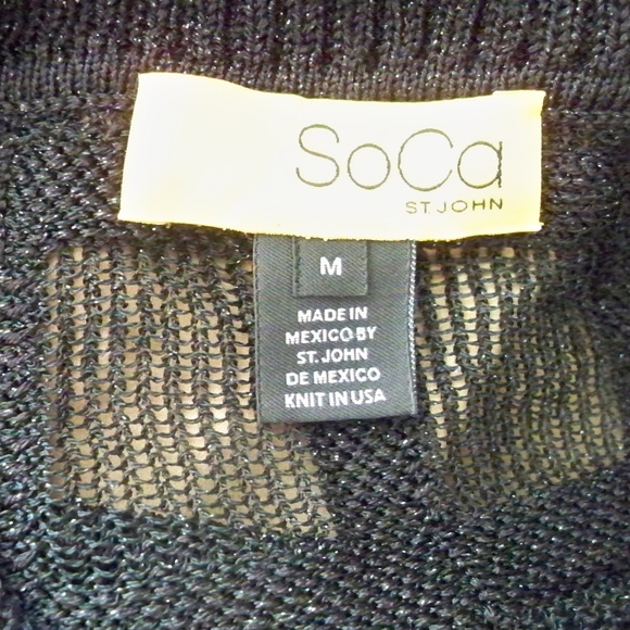 SOCA ST. JOHN Sz M Black/Silver Sparkle Sweater - Picture 5 of 5